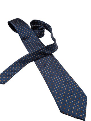 Cravatta KUVE Uomo Blu Fantasia Micro Geometrica