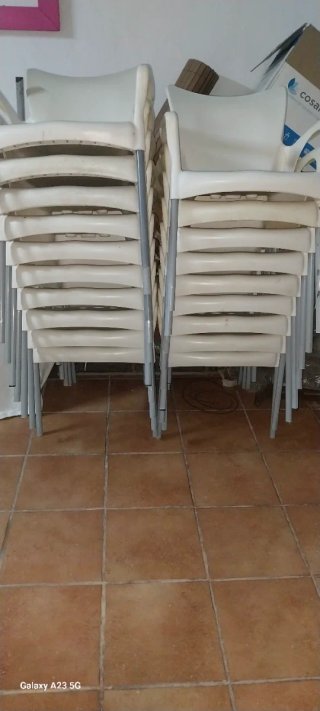 Mesa y Sillas Terraza Gris/Blanco