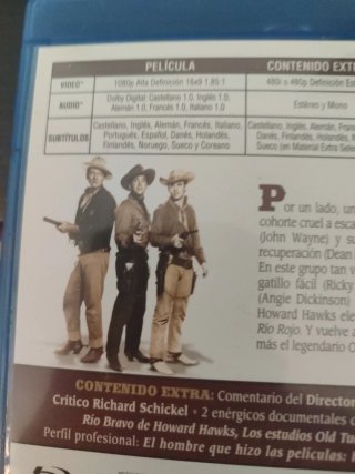 Blu-ray Rio Bravo Western Español