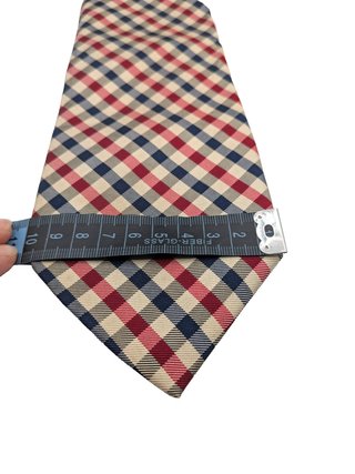 Cravatta Nouvelle Paris 100% Seta Check Blu Rosso