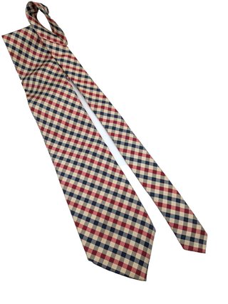 Cravatta Nouvelle Paris 100% Seta Check Blu Rosso