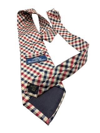 Cravatta Nouvelle Paris 100% Seta Check Blu Rosso