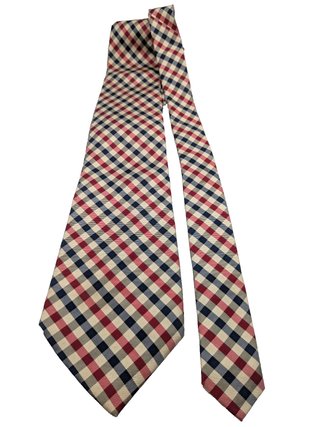 Cravatta Nouvelle Paris 100% Seta Check Blu Rosso