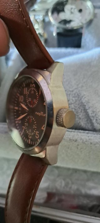 Orologio Neptune Cronografo Nero Marrone