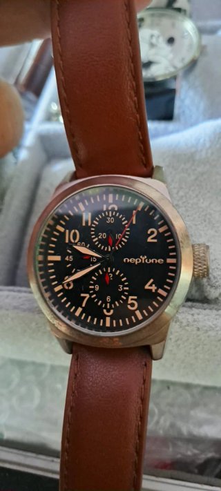 Orologio Neptune Cronografo Nero Marrone