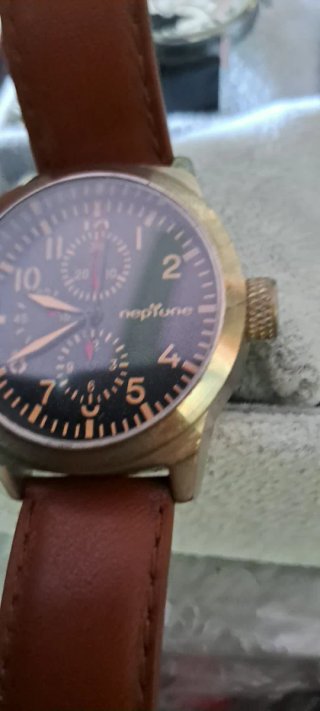 Orologio Neptune Cronografo Nero Marrone