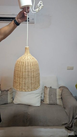 Lámpara de techo LERAN mimbre, bambú, ratan