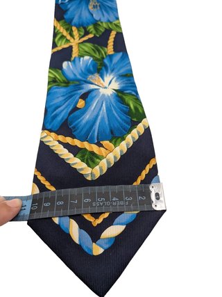 Cravatta KENZO 100% Seta Made Italy Floreale Blu