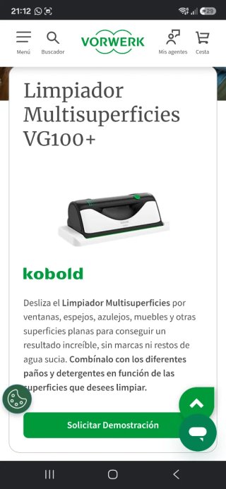 Limpiador Vorwerk Kobold VG100