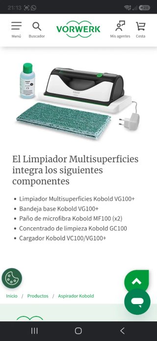 Limpiador Vorwerk Kobold VG100