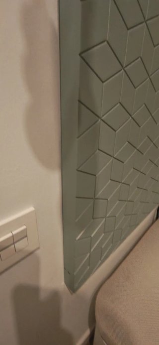 Cabezal de cama diseño geométrico verde menta