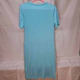 Vestido midi canalé turquesa Primark Talla M