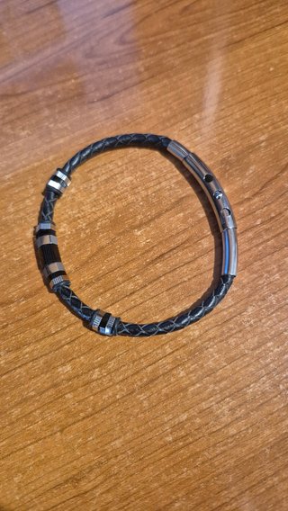 Bracciale uomo Breil intrecciato nero e argento