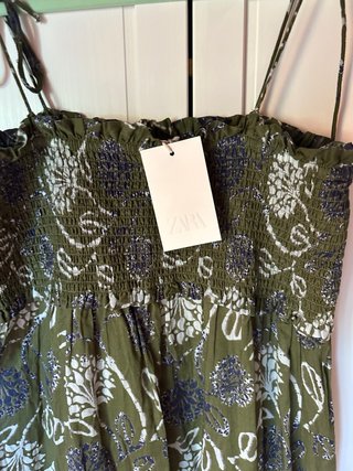 Vestido de verano Zara verde estampado