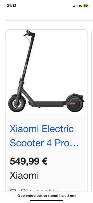 Patinete Eléctrico Xiaomi 4 Pro 2ª Gen