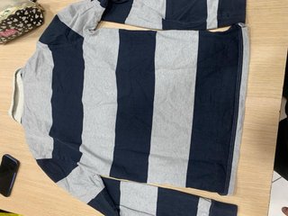 Maglia Rugby Woolrich a righe grigioblu Taglia M