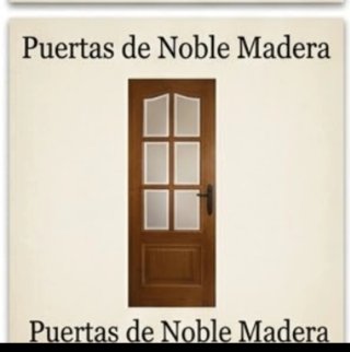 Puerta de madera con cristal para salón