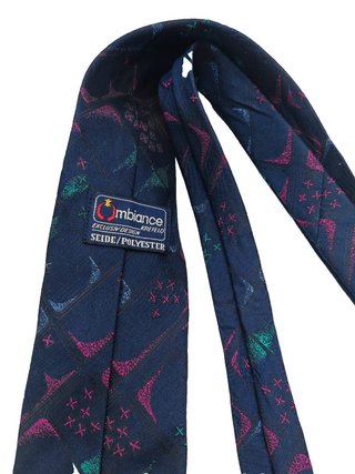 ​Cravatta Ambiance Krefeld Vintage Seta Silk Blu
