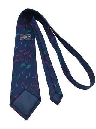 ​Cravatta Ambiance Krefeld Vintage Seta Silk Blu