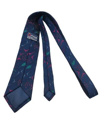 ​Cravatta Ambiance Krefeld Vintage Seta Silk Blu