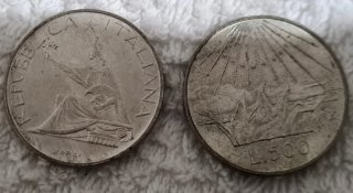 Serie 500 Lire Argento UNC AU 10 moneda 1958/67