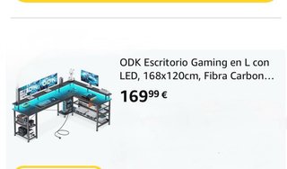 Escritorio Gaming Esquinero con USB y luces led