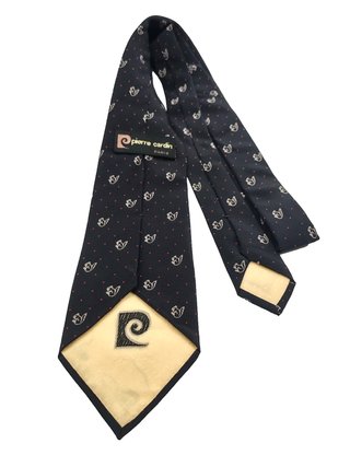 ​Cravatta PIERRE CARDIN Vintage Seta Blu Pois