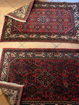 Coppia Tappeti Persiani Hamadan Lana