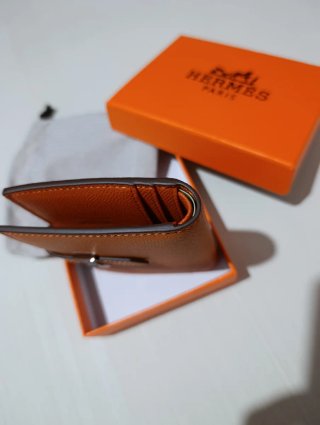 Cartera Hermès Marrón/Naranja