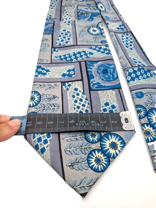 Cravatta Vintage NIKKO 100% Seta Fantasia Azzurro