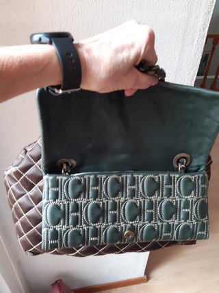 Bolso Carolina Herrera Marrón y Verde