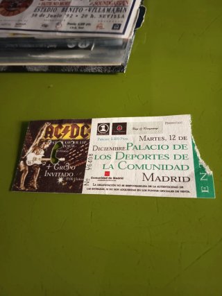 Entrada AC/DC Palacio de Deportes Madrid 1992