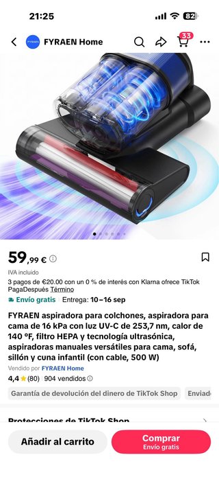 FYRAEN Aspiradora Colchones MVC-01