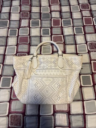Bolso Desigual Beige/Blanco Perforado
