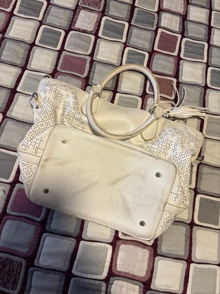 Bolso Desigual Beige/Blanco Perforado