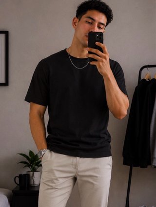 Camiseta Negra Bershka Talla M
