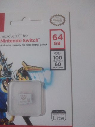 SanDisk microSDXC 64Gb, Nintendo Switch.