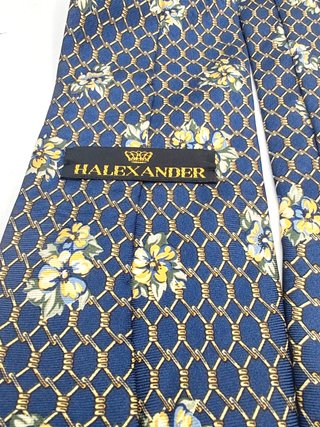 Cravatta HALEXANDER 100% Seta Blu Fantasia