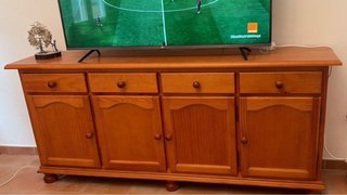 Mueble TV madera 4 puertas y 4 cajones