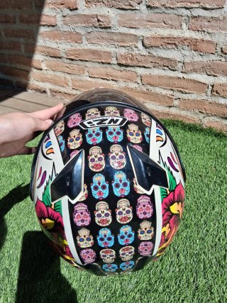 Casco Moto Diseño Calavera Mexicana