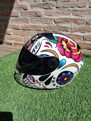 Casco Moto Diseño Calavera Mexicana