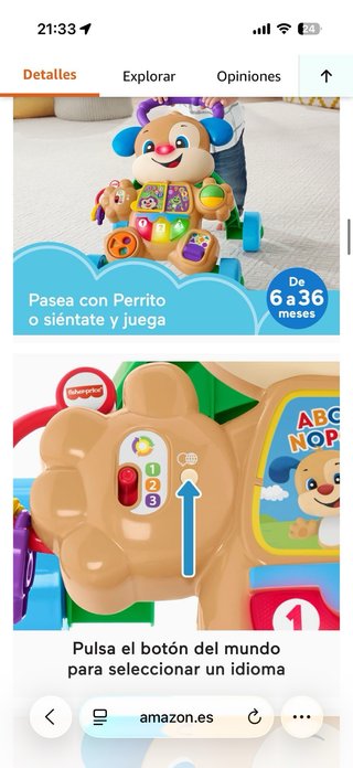 Andador Fisher Price Didáctico.