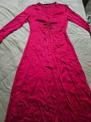 Vestido Zara Largo Rosa/Rojo