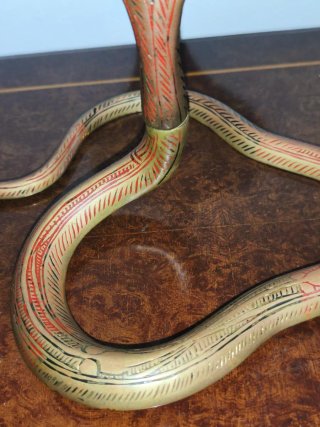 Candelabros Bronce Cobra Serpiente Antiguos