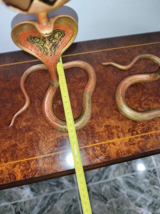 Candelabros Bronce Cobra Serpiente Antiguos