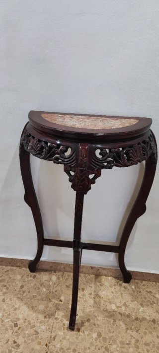 Consola recibidor media luna oriental