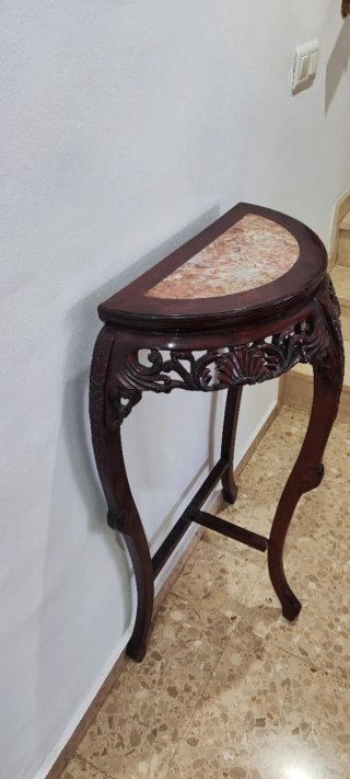 Consola recibidor media luna oriental