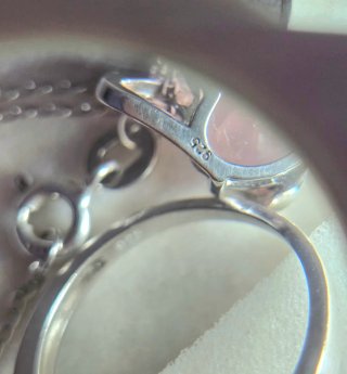Conjunto Plata 925 Corazón Rosa y Cadena