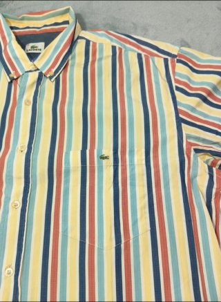 Camisa Lacoste Rayas Multicolor Vintage Hombre