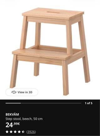 Taburete escalón madera IKEA BEKVÄM